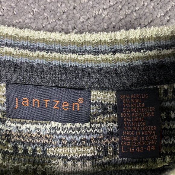 Vintage Jantzen Sweater Men's Large Textured 3D Cosby Grandpa Acrylic - Picture 5 of 9
